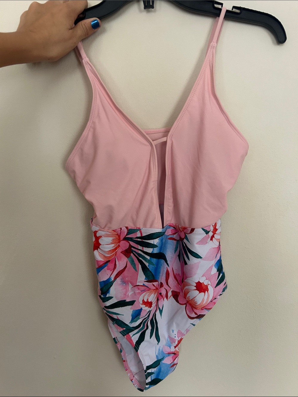 Source Unknown Pink Floral One-Piece Swimsuit- small to medium fit